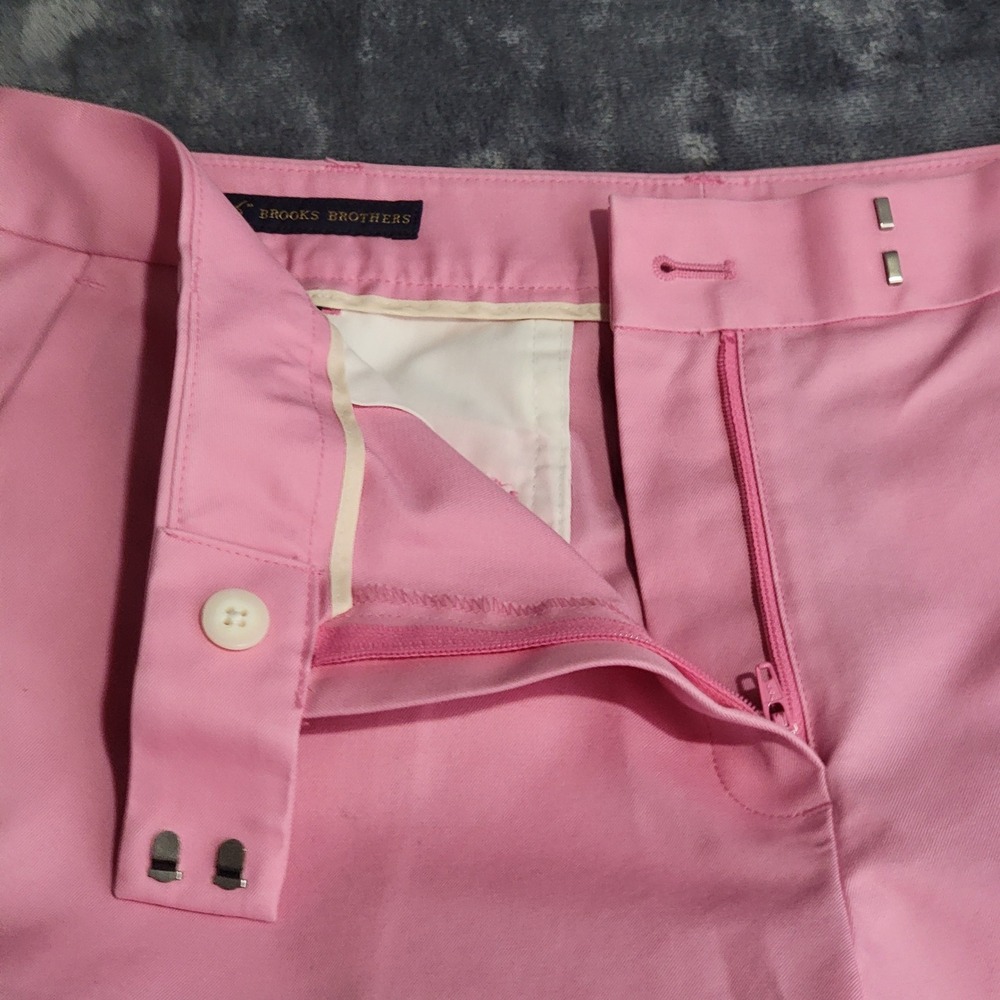 Brooks Brothers Shorts Womens 8 Pink Cotton Twill Bermuda Chino Old Money Preppy - Picture 9 of 12